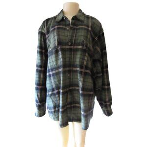 Field and Stream Men's Flannel Style Button Down Green Plaid Shirt in Sz X Large